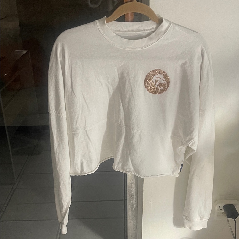 White Long Sleeve Tee with Graphic Design